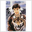 cross stitch pattern Native American Maiden and Wolf