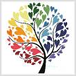 cross stitch pattern Rainbow Tree of Hearts