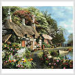 cross stitch pattern Riverside Home in Bloom (Cushion)