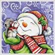 cross stitch pattern Snowman with Squirrel