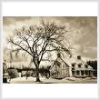 cross stitch pattern Sepia House in Winter