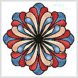 cross stitch pattern Stained Glass Flower (Blue)