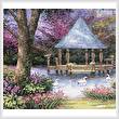 cross stitch pattern Swan Pond (Crop)