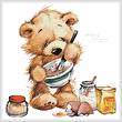 cross stitch pattern Teddy Chef 2