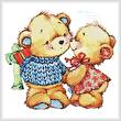 cross stitch pattern Teddy Kiss