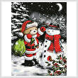 cross stitch pattern Teddy Santa with Snowman