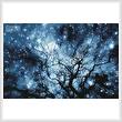 cross stitch pattern Tree Silhouette against Starry Night(LG)
