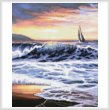 cross stitch pattern Beach Sunset Lighthouse (Crop)