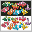 cross stitch pattern Colourful Clownfish
