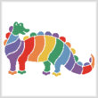 cross stitch pattern Colourful Dinosaur