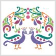 cross stitch pattern Colourful Peacocks