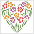 cross stitch pattern Flower Heart 2