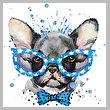 cross stitch pattern Groovy Pup 2