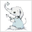 cross stitch pattern Little Boy Daisy Elephant