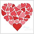cross stitch pattern Little Red Hearts