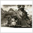 cross stitch pattern Old Train (Sepia)