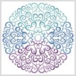 cross stitch pattern Purple Blue Green Circle