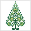 cross stitch pattern Polish Folk Art Christmas Tree Green