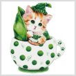 cross stitch pattern Peapod Kitty Cup