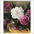 cross stitch pattern Purple Peonies (Crop)