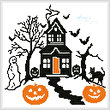 cross stitch pattern Spooky Halloween House