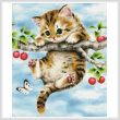cross stitch pattern Cherry Kitten