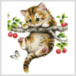 cross stitch pattern Cherry Kitten (No Background)