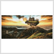 cross stitch pattern Floating Steampunk Mountain (Large)