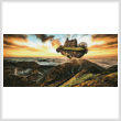 cross stitch pattern Floating Steampunk Mountain