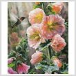 cross stitch pattern Hummingbird  Hollyhocks (Crop)