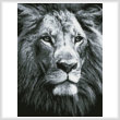 cross stitch pattern Mini Lion Close up (Black and White)