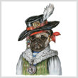 cross stitch pattern Pug Pirate