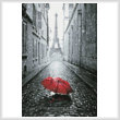 cross stitch pattern Red Umbrella in Paris