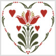 cross stitch pattern Rosemaling Heart 2