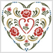 cross stitch pattern Rosemaling Heart 3