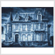cross stitch pattern Spooky House (Blue)
