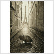 cross stitch pattern Umbrella in Paris (Sepia)