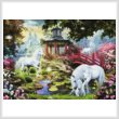 cross stitch pattern Unicorn Summer House
