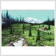 cross stitch pattern Alpine Meadow Cabin