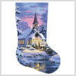 cross stitch pattern Country Church Stocking Right (Large)