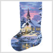 cross stitch pattern Country Church Stocking (Left)