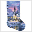 cross stitch pattern Country Church Stocking (Right)