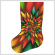 cross stitch pattern Christmas Fractal Stocking (Left)