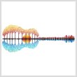 cross stitch pattern Colourful Guitar Landscape