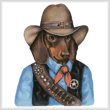 cross stitch pattern Doxie Texas Ranger