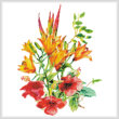 cross stitch pattern Hibiscus and Daylilies (No Background)