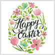 cross stitch pattern Happy Easter Floral Egg (Pink)