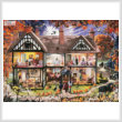 cross stitch pattern Halloween House Painting