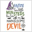 cross stitch pattern Halloween Quote