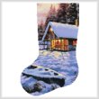 cross stitch pattern Log Cabin Stocking (Left)